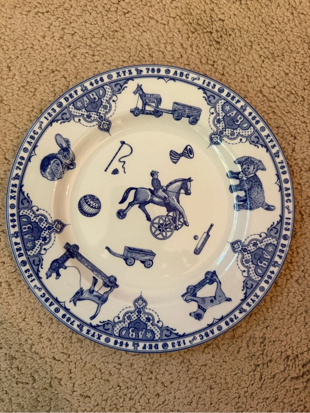 Spode Edwardian Childhood Blue & White Salad Plate